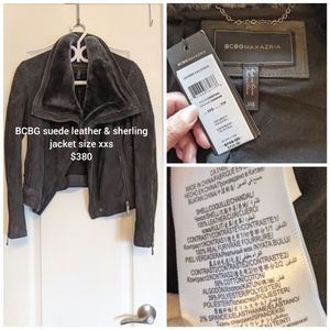 BCBG suede leather jacket